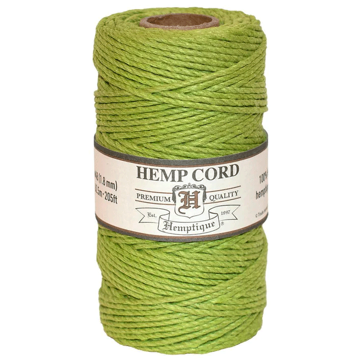 1.8 mm (5/64") Lime Green Hemp Twine/Cord Spool 62.5 m (205 ft)