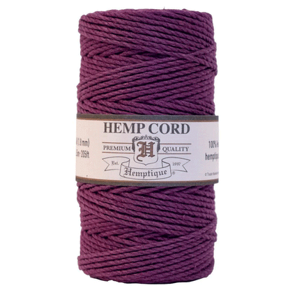 1.8 mm (5/64") Dark Purple Hemp Twine/Cord Spool 62.5 m (205 ft)