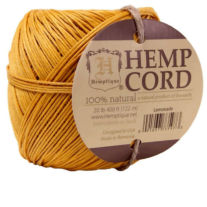 1 mm (3/64") Lemonade Hemp Twine/Cord Ball 122 m (400 ft)