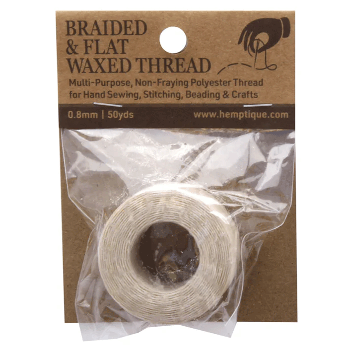 0.8 mm (15/64") Natural Waxed Braided Flat Thread 45.7 m (150 ft)