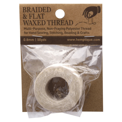 0.8 mm (15/64") Natural Waxed Braided Flat Thread 45.7 m (150 ft)