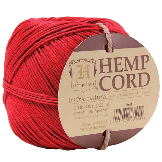 1 mm (3/64") Red Hemp Twine/Cord Ball 122 m (400 ft)