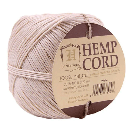 1 mm (3/64") White Hemp Twine/Cord Ball 122 m (400 ft)