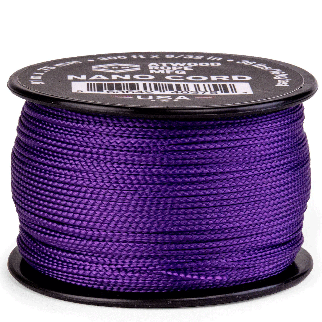 0.75 mm (1/32") Nano Cord Purple Polyester Made in the USA (300 FT.)