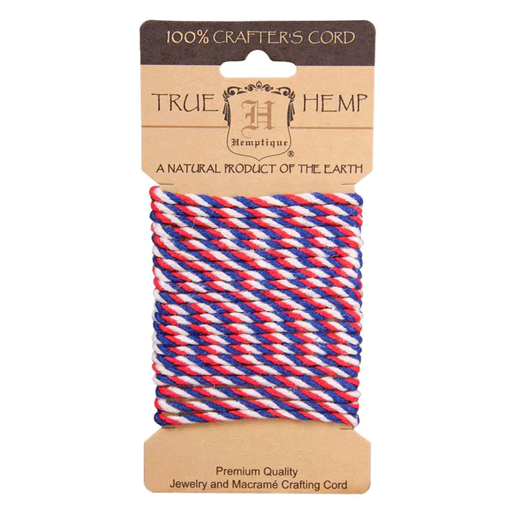 4 mm (5/32") Americana Twisted Hemp Rope Card 3 m (9.8 ft)