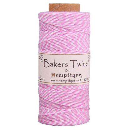 1 mm (3/64") Light Pink and White Cotton Bakers Twine/Cord Spool 125 m (410 ft)