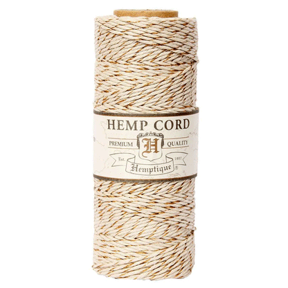 1 mm (3/64") Natural and Copper Metallic Hemp Twine/Cord Spool 62.5 m (205 ft)