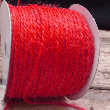 1.5 mm (1/16") Red Jute Twine/Cord/Rope 100 Yards