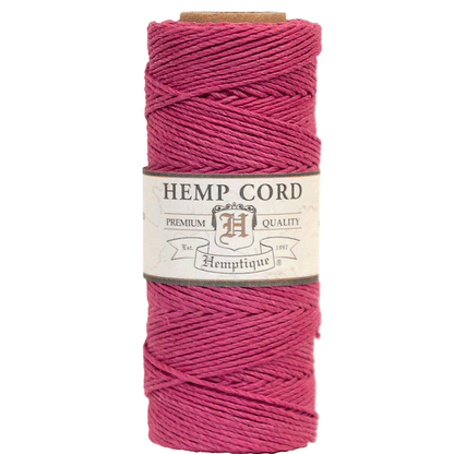 1 mm (3/64") Dark Pink Hemp Twine/Cord Spool 62.5 m (205 ft)