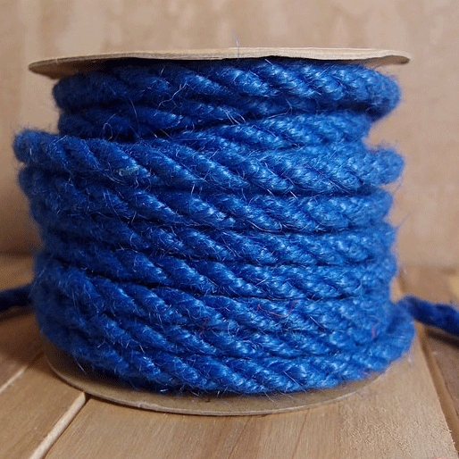 6 mm (15/64") Blue Jute Cord/Rope 10 Yards