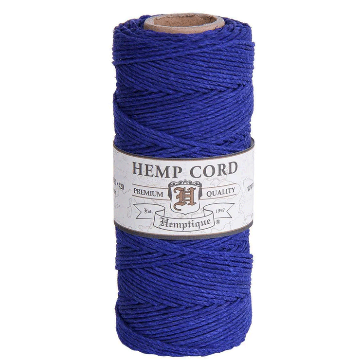 1 mm (3/64") Royal Blue Hemp Twine/Cord Spool 62.5 m (205 ft)