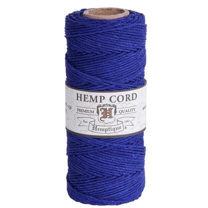 1 mm (3/64") Royal Blue Hemp Twine/Cord Spool 62.5 m (205 ft)