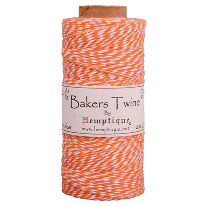 1 mm (3/64") Orange and White Cotton Bakers Twine/Cord Spool 125 m (410 ft)