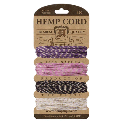 1 mm (3/64") Metallic Cupcake Hemp Twine/Cord Card Card 4 x 9.1 m (29.8 ft)