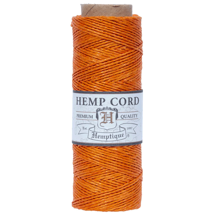 0.5 mm (1/64") Orange Hemp Twine/Cord Spool 62.5 m (205 ft)