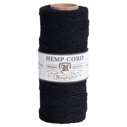 1 mm (3/64") Black Hemp Twine/Cord Spool 62.5 m (205 ft)