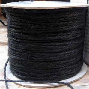 1.5 mm (1/16") Black Jute Twine/Cord/Rope 100 Yards