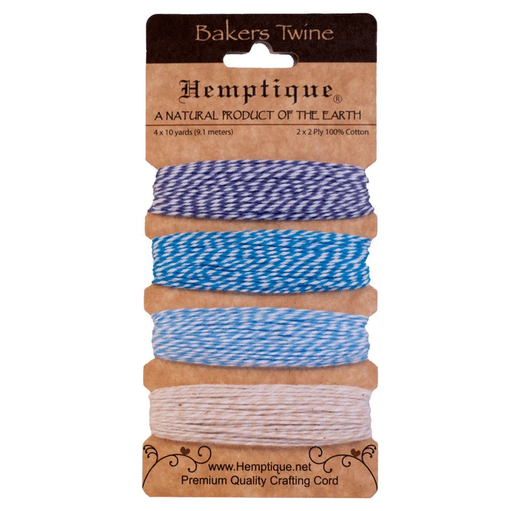 1 mm (3/64") Blueberry Cotton Bakers Twine/Cord Card (4 X 10 yds)