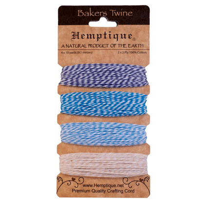 1 mm (3/64") Blueberry Cotton Bakers Twine/Cord Card (4 X 10 yds)