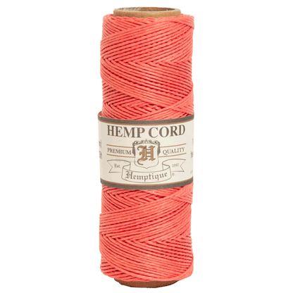 0.5 mm (1/64") Sunset Coral Hemp Twine/Cord Spool 62.5 m (205 ft)