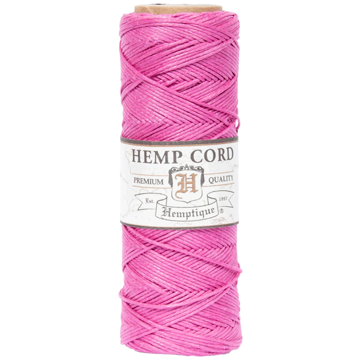 0.5 mm (1/64") Bright Pink Hemp Twine/Cord Spool 62.5 m (205 ft)