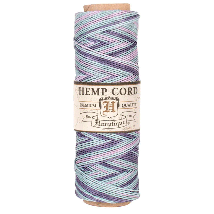 0.5 mm (1/64") Pastel Variegated Hemp Twine/Cord Spool  62.5 m (205 ft)