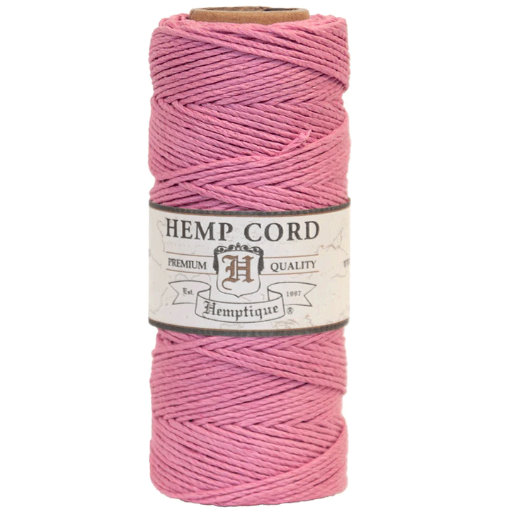 1 mm (3/64") Light Pink Hemp Twine/Cord Spool 62.5 m (205 ft)