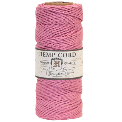 1 mm (3/64") Light Pink Hemp Twine/Cord Spool 62.5 m (205 ft)