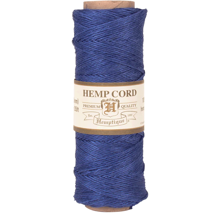 0.5 mm (1/64") Blue Hemp Twine/Cord Spool 62.5 m (205 ft)