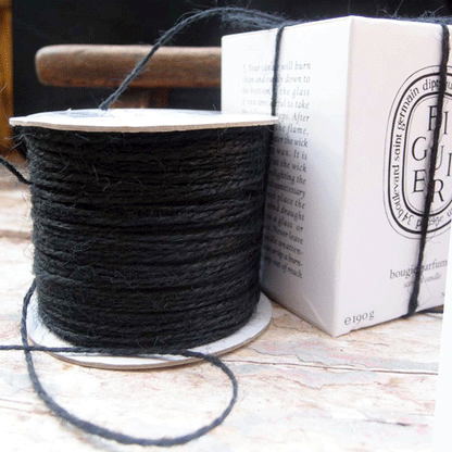 1.5 mm (1/16") Black Jute Twine/Cord/Rope 100 Yards