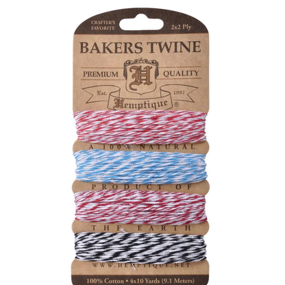 1 mm (3/64") Berry Delightful Metallic Cotton Bakers Twine/Cord Card 9 m (4 X 10 yards)