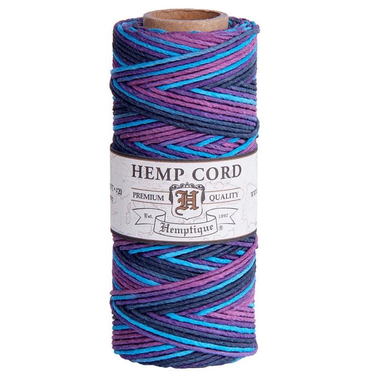 1 mm (3/64") Party Variegated Hemp Twine/Cord Spool 62.5 m (205 ft)