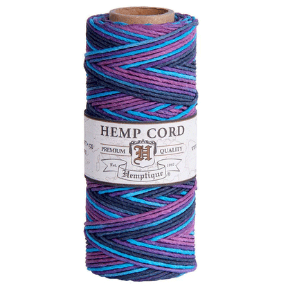 1 mm (3/64") Party Variegated Hemp Twine/Cord Spool 62.5 m (205 ft)