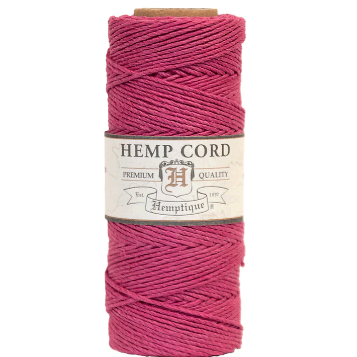 0.5 mm (1/64") Dark Pink Hemp Twine/Cord Spool 62.5 m (205 ft)