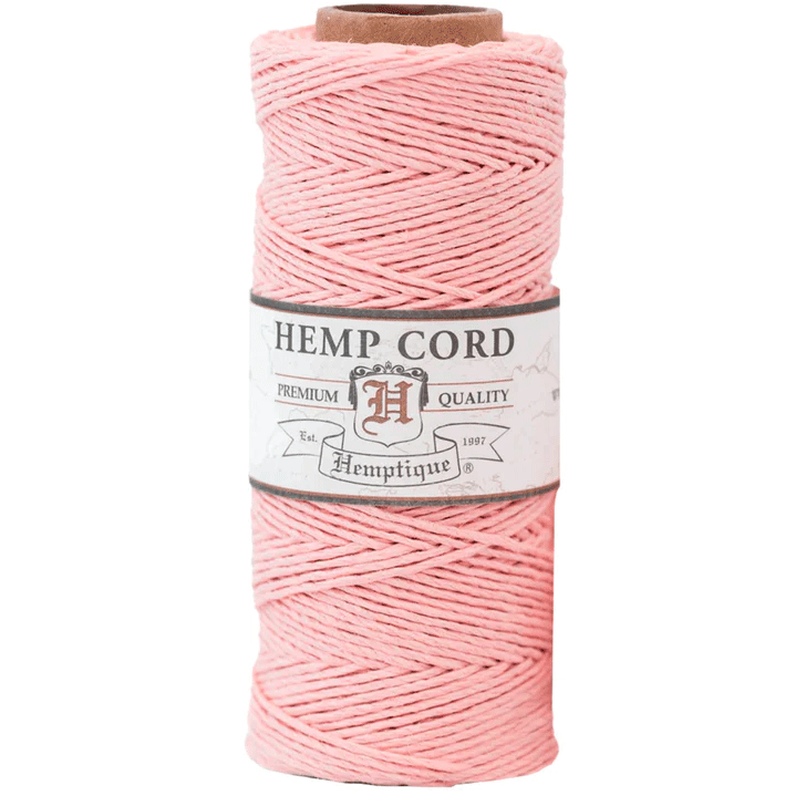 1 mm (3/64") Powder Pink Hemp Twine/Cord Spool 62.5 m (205 ft)