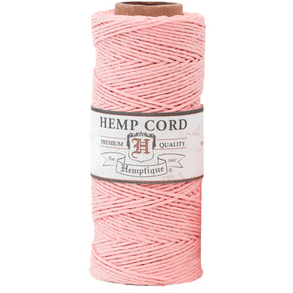 1 mm (3/64") Powder Pink Hemp Twine/Cord Spool 62.5 m (205 ft)