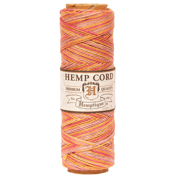 0.5 mm (1/64") Taffy Variegated Hemp Twine/Cord Spool 62.5 m (205 ft)