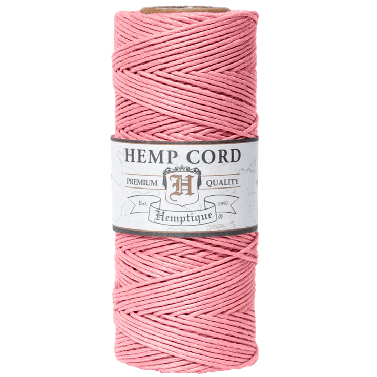 1 mm (3/64") Dusty Pink Hemp Twine/Cord Spool 62.5 m (205 ft)