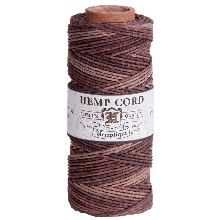 1 mm (3/64") Earthy Variegated Hemp Twine/Cord Spool 62.5 m (205 ft)