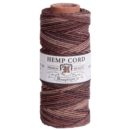 1 mm (3/64") Earthy Variegated Hemp Twine/Cord Spool 62.5 m (205 ft)