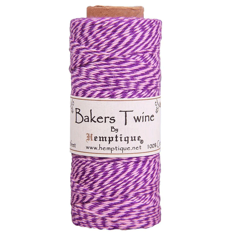 1 mm (3/64") Dark Purple and Light Pink Cotton Bakers Twine/Cord Spool 125 m (410 ft)