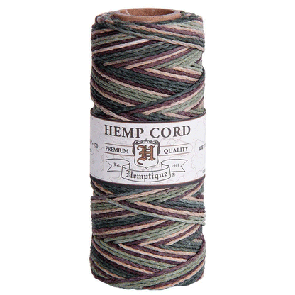 1 mm (3/64") Camouflage Variegated Hemp Twine/Cord Spool 62.5 m (205 ft)