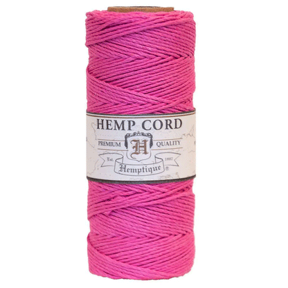 1 mm (3/64") Bright Pink Hemp Twine/Cord Spool 62.5 m (205 ft)