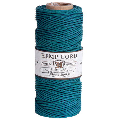 1 mm (3/64") Aquamarine Hemp Twine/Cord Spool 62.5 m (205 ft)