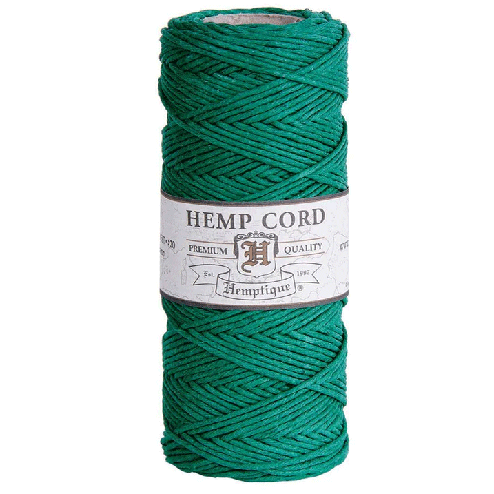 1 mm (3/64") Green Hemp Twine/Cord Spool 62.5 m (205 ft)