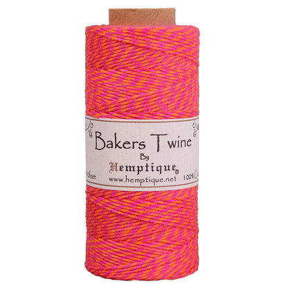 1 mm (3/64") Neon Pink and Orange Cotton Bakers Twine/Cord Spool 125 m (410 ft)