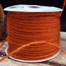 1.5 mm (1/16") Orange Jute Twine/Cord/Rope 100 Yards