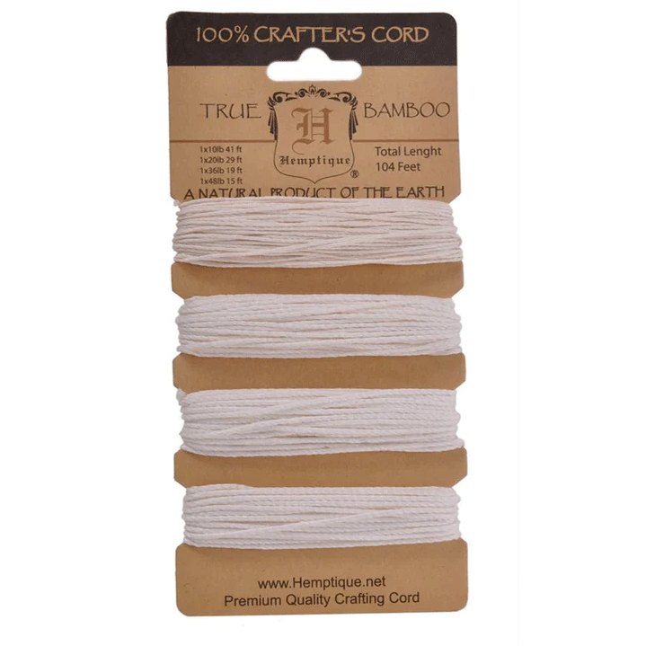 Multi-Weight Natural Bamboo Twine/Cord Card 104 total ft