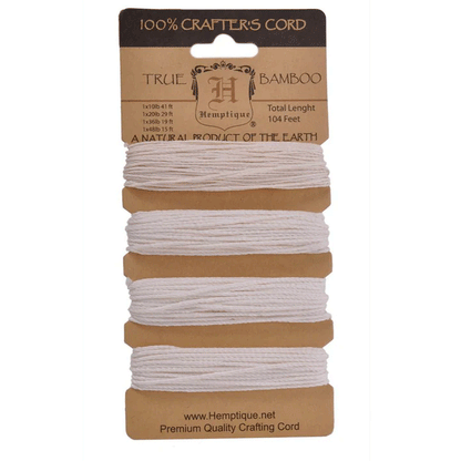 Multi-Weight Natural Bamboo Twine/Cord Card 104 total ft