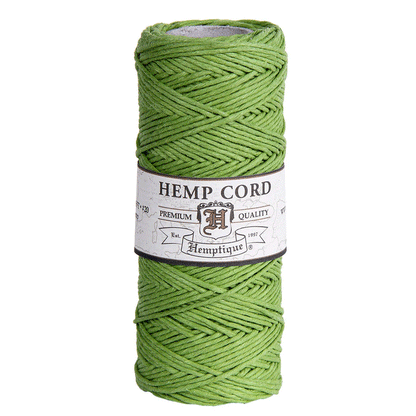 1 mm (3/64") Lime Green Hemp Twine/Cord Spool 62.5 m (205 ft)